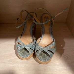 Stylish Denim Wedge Sandals